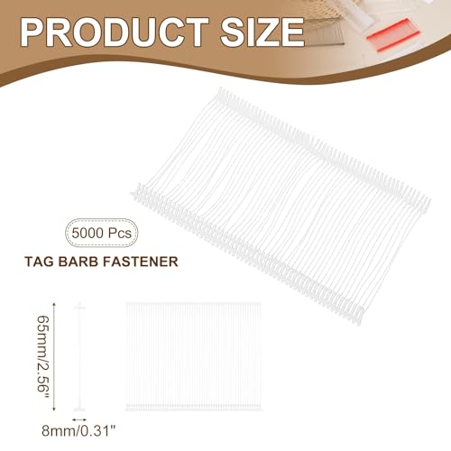 uxcell 5000Pcs Standard Tagging Barb Fasteners 65mm/2.56" Transparent - color: Transparent, size: 65mm/2.56"