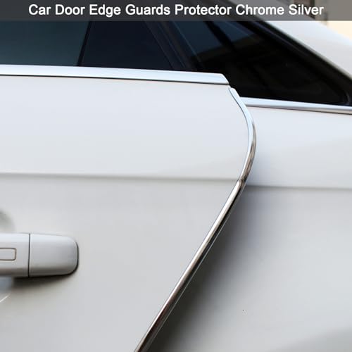 Car Door Edge Guards Silver U Shape Moulding Trim Strip Guard Protector - color: Silver, size: 16FT