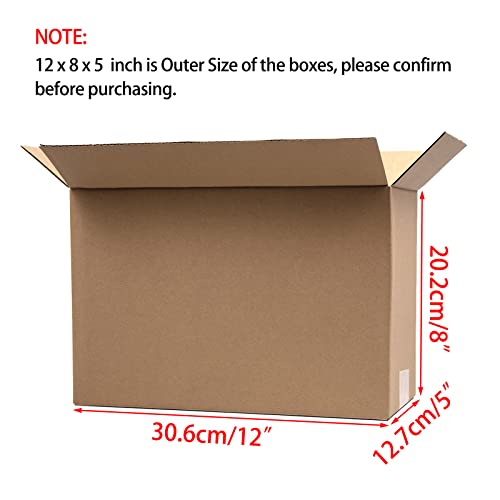12x8x5 Inches Shipping Boxes, Brown Corrugated Cardboard Boxes for Small Bussiness, 25 Pack - color: Brown, size: 12 x 8 x 5 inch