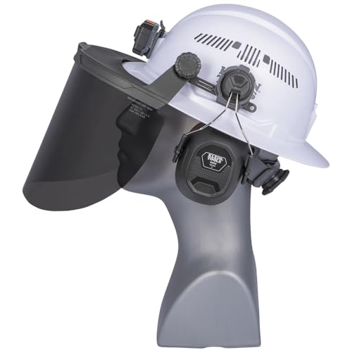 KLEIN TOOLS 60529 Full-Brim Hard Hat Face Shield, Gray Tint, One Size - size: Full Brim Gray