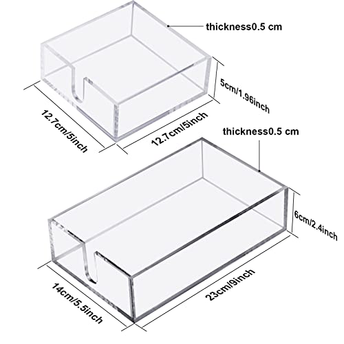 Boao 2 Pieces Acrylic Cocktail Napkin Holder, 5 x 5 Inch, 9 x 5.5 Inch - size: 5 x 5 Inch, 9 x 5.5 Inch