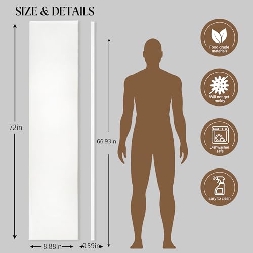 Commercial Cutting Board, Plastic Poly Kitchen Board Dishwasher Safe, Heavy Duty Food Prep Surface for Restaurant Use (72"L x 8.88"W x 0.57"Th) - color: White, size: 72"L x 8.9"W