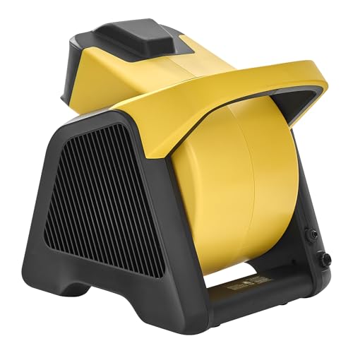 MOUNTO Heavy Duty Utility Blower, 3 Speed Portable Floor Fan with Outlet & Pivoting Head for Home & Garage Cooling, Drying and Air Circulation