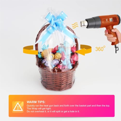 Shrink Wrap Bags for Gift Baskets, 24Pack 32x40 Inch Clear plastic wrapping - color: 32x40 Inch 24Pcs