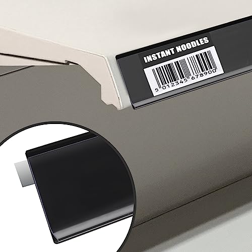 Shelf Label Strips 48" 50 Pack Self Adhesive 1.25”H Price Tag Holder Clear