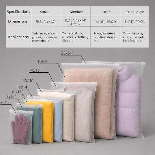 10x13'' Frosted Zipper Bags for Shipping, 100 Pack Packaging Bags, M - color: 100 Pack, size: 10x13'' (M)