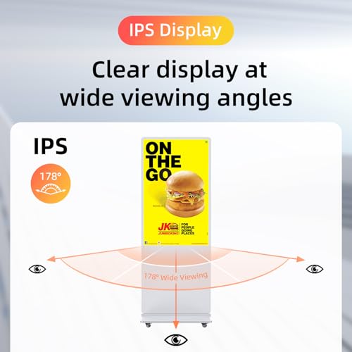 32'' Digital Signage Display Smart Android LCD Sign Kiosk Electronic Menu Board Advertising Display Screen Monitor HDMI WiFi USB 2K Media Video Player (TouchScreen,White) - color: White, size: 32-Inch, style: Touch Screen