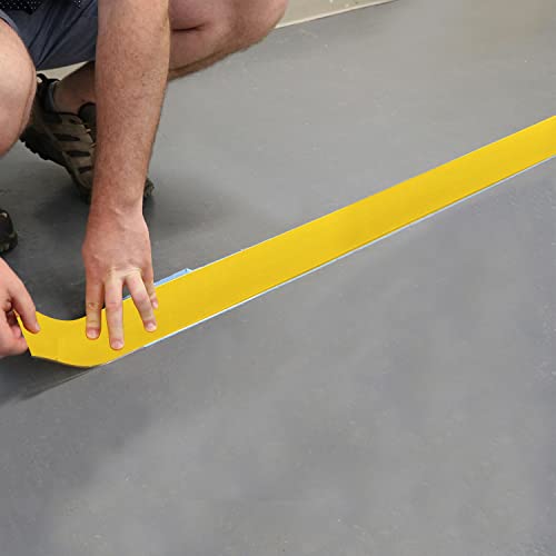 SmartSign Yellow 2 inch x 100 feet Floor Marking Tape, 32 mil Vinyl Floor Tape, Superior Mark Industrial Use Safety Tape with Beveled Edges, Strong Adhesive, for Gym/Warehouse/Courts - color: Yellow, size: 2" x 100'
