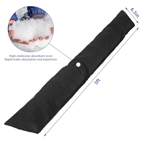 Sabary 5 Pcs Water Barrier 5ftx6.5inch Absorbent Flood Barrier Home, Black