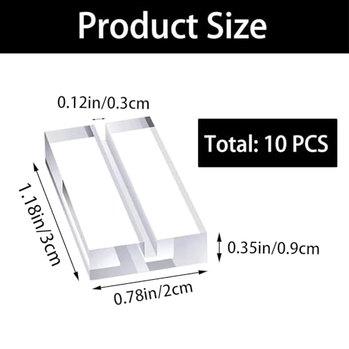 BOYIVI 10Pcs Clear Acrylic Table Card Stands Set Elegant Name Display Holders for Menus, Weddings, Office Meetings and Photo Signs (Rectangle)