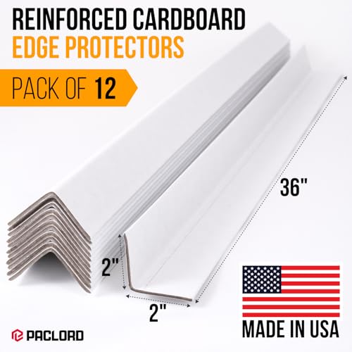 36" x 2" x 2" Reinforced Cardboard Edge Protectors, Pack of 12 - color: Thickness: 0.12", size: Pack of 12