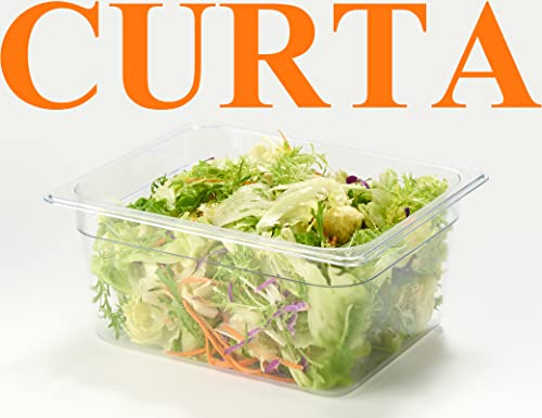 CURTA 6-Pack 1/2 Size 6" Deep NSF Polycarbonate Food Pans | Dishwasher & Freezer Safe Clear Container for Prep Tables, Buffet, Salad Bar, Commercial & Home Kitchen - color: 1/2 Size, size: 6" Deep