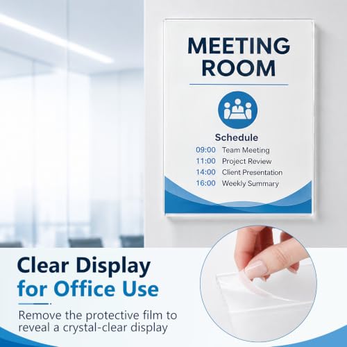 16 Pcs 8.5 x 11 Acrylic Sign Holder Wall Mount with Tape Adhesive - style: 16 Pcs-8.5×11 Inch-Vertical