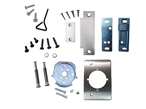 QCAA Rim Type 5010 Push Panic Bar Exit Device, Compatible to Market Branded C Keyway, Aluminum Finish, with Entrance Function Exterior Lever Lock - color: Aluminum Finish, size: Set of 1