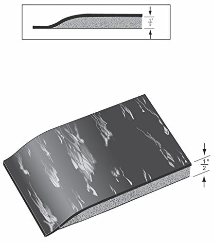 Rhino Mats TT-R36CHX10 Marbleized Tile Top, Anti-Fatigue Mat, 3' x 10' x 1/2", Charcoal