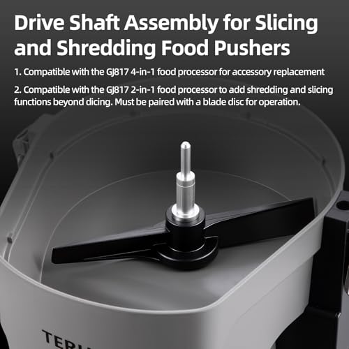 Electric Vegetable Chopper Food Pusher Accessory, Drive Shaft Asembly for Slicing and Shredding Blade Discs, Replaceable Accessory for GJ817 - size: Food Pusher Assembly