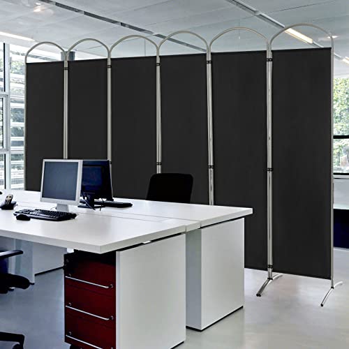 GIANTEX 6-Panel Folding Room Divider Privacy Screen, 130" x 74", Black - color: Black, size: 130"W x 74"H (6 Panel)