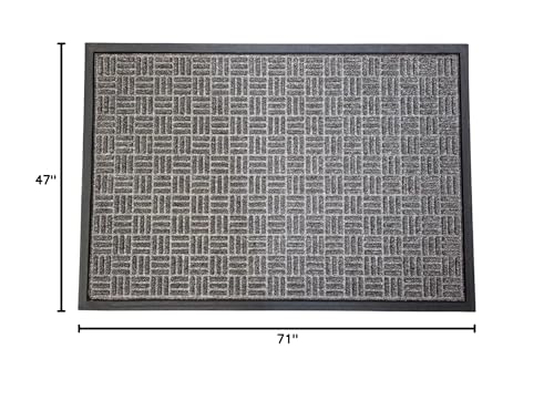 ULTRALUX Indoor Outdoor Rubber Scraper Door Mat, Non-Slip 47”x71” Dark Gray - size: 47” x 71”
