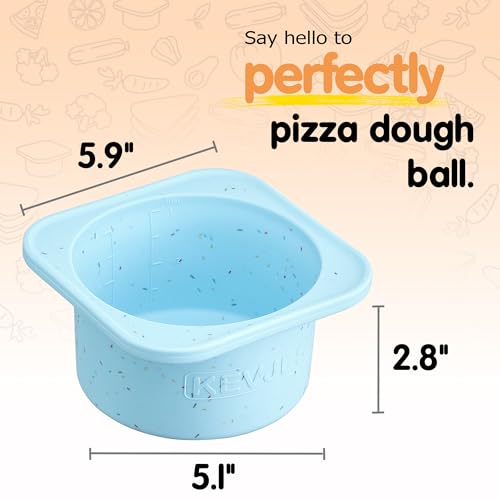 PLUS 1000ml Pizza Dough Proofing Containers, 2-Pack, Aqua - color: Aqua