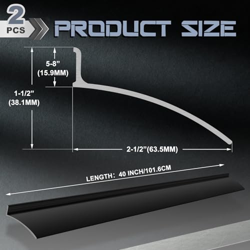 Hicarer 2 Pcs 40 Inch Door Drip Cap Aluminum Rain Guard, Black - color: Black, size: 40 Inch