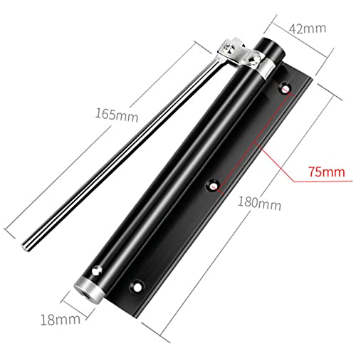 zeng Automatic Door Closer, 304 Stainless Steel, Surface Mounted, Adjustable Spring, Commercial and Residential (Black) - color: Black