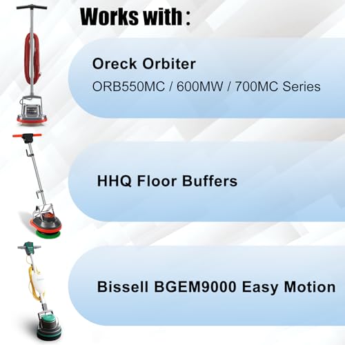 HHQ Commercial Scrub Brush for Orbital Floor Scrubber, Compatible with Oreck Orbiter XL ORB550MC, Bissell BGEM9000, 12" Diameter, Medium-Duty Brush, Blue