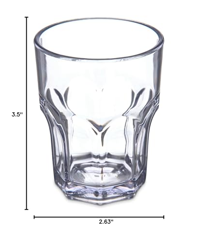 Carlisle FoodService Products Louis Clear Tumbler Short Glass for Restaurants, Catering, Kitchens, Plastic, 6 Ounces, Clear - size: 6 Ounces, style: Classic