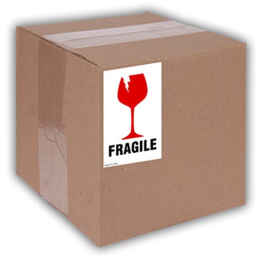 Kenco 3" X 5" Fragile with Broken Glass Safe Handling Stickers for Shipping and Packing - 500 Adhesive Labels Per Roll (10 Pack) - size: 10 PACK