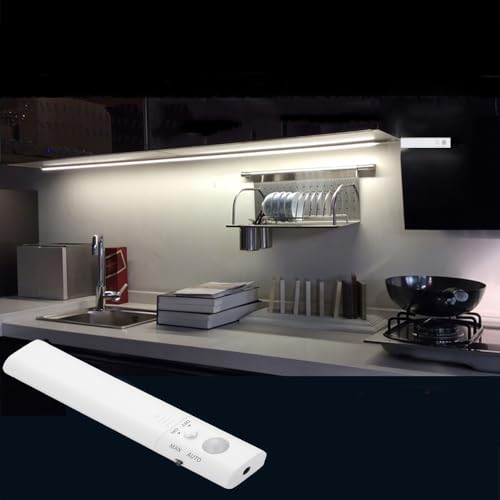 Cuttable Motion Sensor Battery Powered LED Light Strip Indoor 10 ft - color: Nature White, size: 9.8 ft