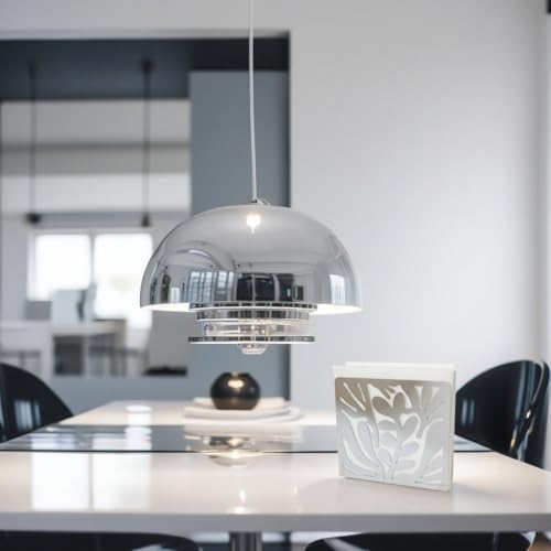 Stainless Steel Silver Modern Art Leaves Silhouette Tabletop Napkin Holder For Table/Freestanding Tissue Dispenser - color: Silver (Stainless steel)
