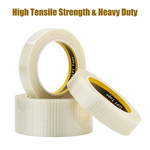 LLPT Filament Strapping Tape, 1" x 36 Yards Each 6.2 Mil, 2 Pack - size: 1" x 36 yds