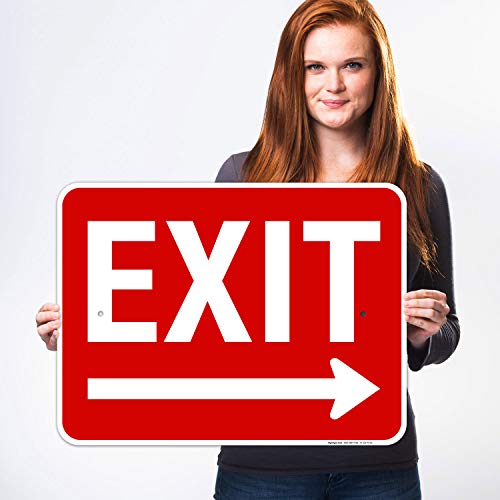 Exit Sign, with Right Arrow - size: 18x24