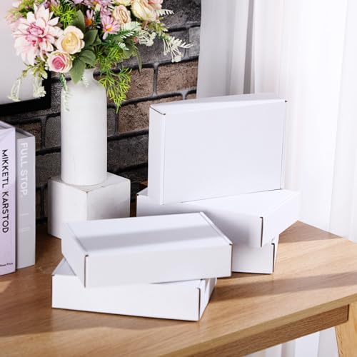 Qilery 200 Pcs 6.1 x 4.02 x 1.26 Inches Mailing Boxes White Mailer Boxes - size: 6.1 x 4.02 x 1.26 Inches