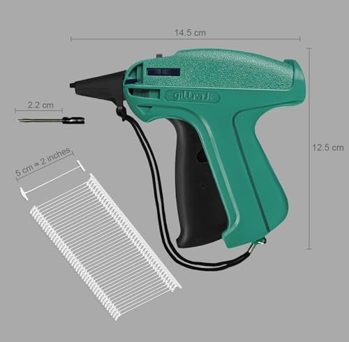 GILLRAJ® Price Tagging Gun【Not-a-Stitch-Gun】 Hangtag Attacher with 4000pcs 2" Long Barbs Fasteners & 6 Needles, Retail Pricing Tag Gun for Stores Consignment Garage Yard Sale