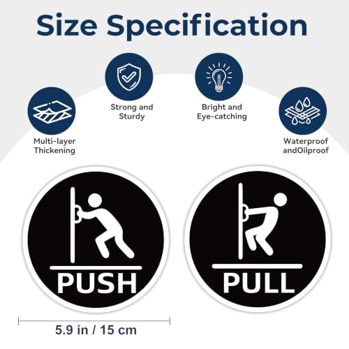 2PCS 2PCS Push Pull Door Stickers Sign, Self-Adhesive Durable - color: Push Pull 659