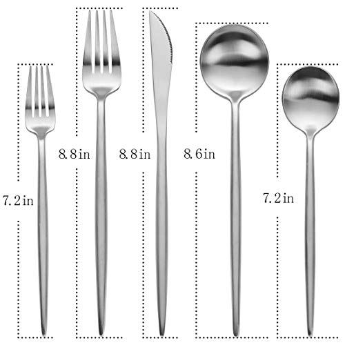 DEVICO Forks and Spoons Silverware Set, 18/10 Stainless Steel Flatware Set