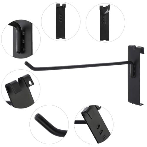 Sumnacon Grid Wall Hooks - 35 Pcs Display Hooks for Grid Wall Panel, 6 Inch Sturdy Gridwall Hooks, Black Metal Grids Hangers for Home Shop Retail Store Workspace Craft Show Display Accessories - size: 6 Inch