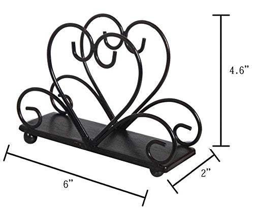 Metal Table Napkin Holder Freestanding Tissue Dispenser (Black) - color: Black