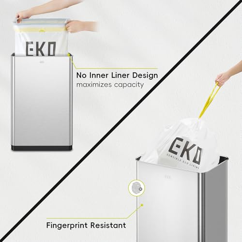 EKO Mirage X 80 Liter / 21.1 Gallons Motion Sensor Trash Can or Recycling Bin, Automatic Large Kitchen Trash Can Touchless, Stainless Steel - size: Mirage X 80 liter - Stainless Steel