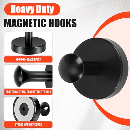 Neosmuk Magnetic Hooks Steel Tube Design for Cruise,80lb+ Black,6 Pack - color: Black, size: 6P