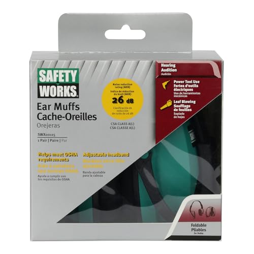 Safety Works SWX00115 Foldable earmuffs, Black - size: Pack of 1