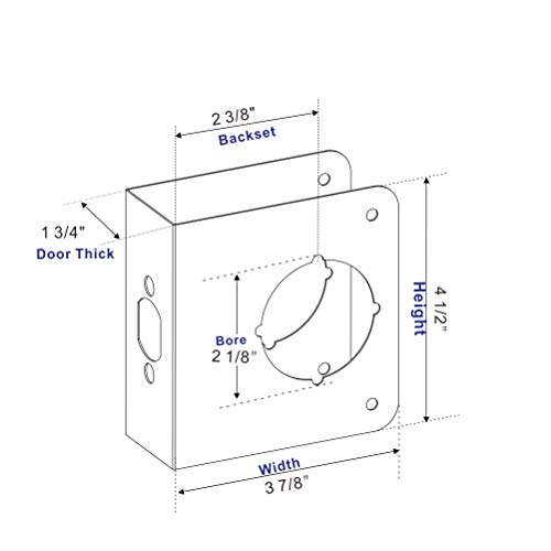 Door Guard Reinforcer 1-3/4-Inch Thick by 2-3/8-Inch Backset 2-1/8-Inch Bore Door Guard with Bronze - color: K9005-Iron Black