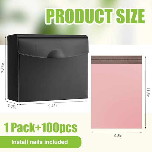 Tioncy 1 Pack Sanitary Napkin Disposal Receptacle with Feminine Hygiene Disposal Bag Stainless Steel Tampon Bin Trash Can Wall Mounted Waste Tampon Holder Feminine Hygiene Container (Black) - color: Black