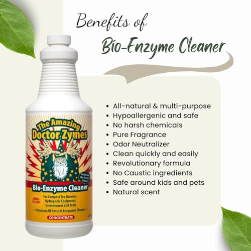 Bio-Enzyme Cleaner Concentrate – Professional Enzyme Cleaner for Odor, Grime, Germs, Mold, Organic Buildup & Surface Residue – Non-Toxic, Residue-Free Cleaner for Homes, Facilities & Operations