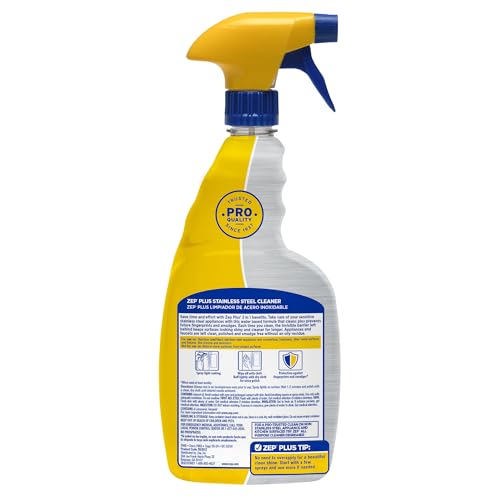Zep Plus Stainless Steel Cleaner - 32 Fl OZ - R53512-2-in-1 benefits clean while preventing future fingerprints and smudges, (Pack of 2) - size: 32 Fl Oz (Pack of 2)