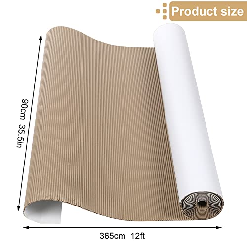 Eaasty 2 Pack 12 Feet x 35 Inch Corrugated Cardboard Roll White Single Face Corrugated Cardboard Paper Sheets for Moving Shipping Storage or Small Business Packing