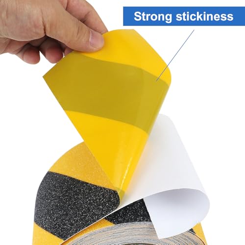 BOMEI PACK Anti Slip Traction Tape, 4 Inch x 16 Foot - Best Grip, Friction, Abrasive Adhesive for Stairs, Tread Step, Indoor, Outdoor (4" X 16') (Yellow and Black) - color: Yellow and black