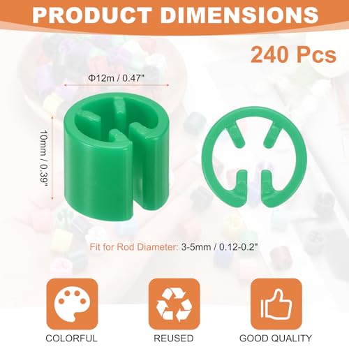 uxcell 240Pcs Clothes Hanger Size Markers,Fit 3-5mm Rod Tags,Green - color: Green
