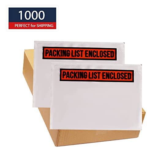 1000 PCS 4.5"x 5.5" Clear Self-Adhesive Packing List Envelopes - Shipping/Mailing Pouch Enclosed Bags for Packing Slips Invoice - style: 1000 -Printing