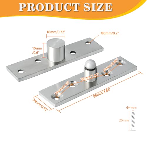 Alise Pivot Hinges for Door,4'' Rotating Door Hinge 360 Degree,Brushed,2 P - color: Brushed, size: 4 Inch